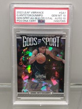 2022 LEAF Vibrance Giannis Antetokounmpo Auto #1/4 Black Crystal PSA DNA  10