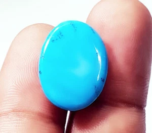 Certified Unheated Natural Turquoise 12.95 Ct Loose Gemstone Opaque Oval Shape - Picture 1 of 7