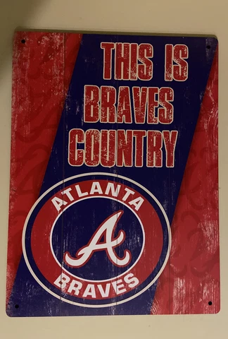Atlanta Braves Wall Art Wood MLB Fan Man Cave Dad Gift Sports Decor Baseball Cover