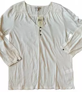NWT Vintage Y2K Lucky Brand Cotton/Modal Top-Size Small-Cream - Picture 1 of 9
