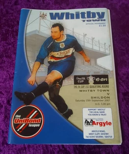 Whitby Town vs Shildon - Official Programme - Saturday 15th September 2007 - Picture 1 of 1