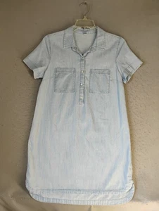 Vestido camisero Old Navy para mujer grande azul manga corta cuello botón acento - Imagen 1 de 10