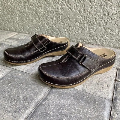 Spring Step Women's Brown Leather Slip On Aphylla Clog size 39/US 8 - Image 1 of 4