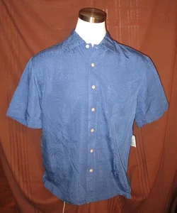 Batik Bay Herren Kurzarm Hawaiihemd mit Knöpfen, Blau Viskosemischung Gr. M, Neu - Bild 1 von 7