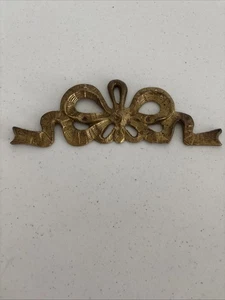 Vintage Brass Bow Wall Swag Ribbon Mid Century Cottagecore Retro Gallery Wall I1 - Picture 1 of 7