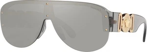 Versace VE 4391 311/6G Transparent Grey Plastic Shield Sunglasses Grey Mirror... - Picture 1 of 8