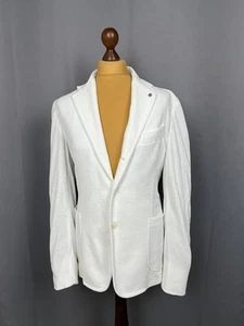 FEDELI White Soft Terry Cotton Half-Lining Solid Sport Coat 44US\54IT - Reg - Picture 1 of 9