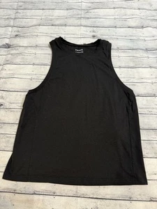 Frame Denim Le High Racer Crew Neck Pima Cotton Tank Top Black - Picture 1 of 4