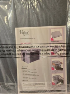 Periea Collapsible Storage Boxes Blue Metallic Floral Set 3 small New in Package - Picture 1 of 5