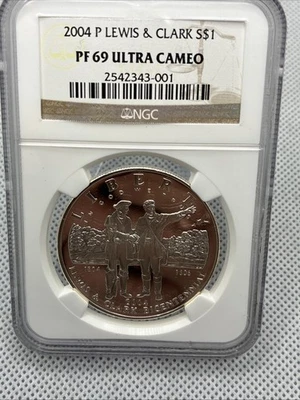 2004 P Lewis & Clark Proof Silver Dollar, NGC PF-69 Ultra Cameo - Image 1 of 4