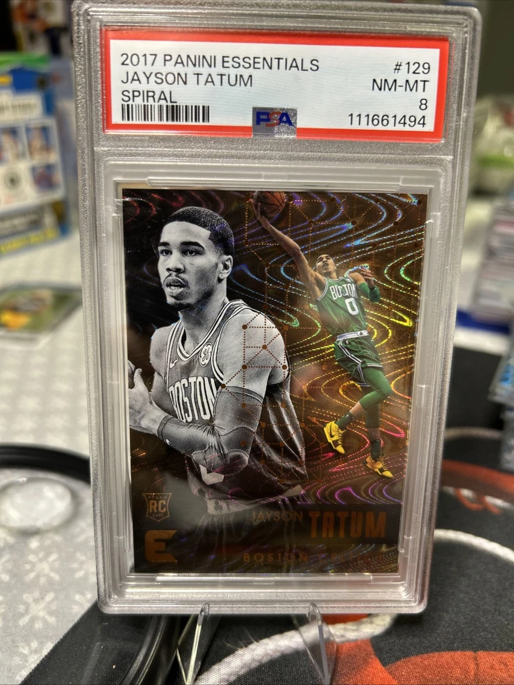 2017-18 Panini Essentials - Jayson Tatum #129 Spiral  PSA 8 RC - Image 1 of 1