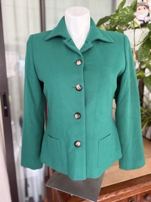 Chaqueta de lana Harvé Benard vintage - 12 - verde - hecha en Ucrania, mezcla de cachemir Foto 1 de 4