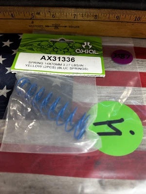 Axial AX31336 BLUE SPRING 14 X70mm X 3.27LBS / IN-YELLOW 2pc. - Image 1 of 3