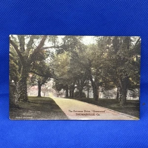 Handkolorierte Postkarte Thomasville GA The Entrance Drive bei "Greenwood" - Bild 1 von 7