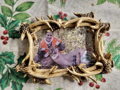 MARCO DE FOTOS DE CUERNO DE CIERVO RIVERS EDGE PRODUCTS 4x6 pulgadas nuevo en caja Foto 1 de 4