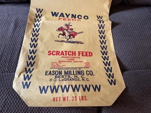 Vintage Papierfuttersack WAYNCO FEEDS LA GRANGE, N.C.Eason Milling Co. Bauernhaus - Bild 1 von 6