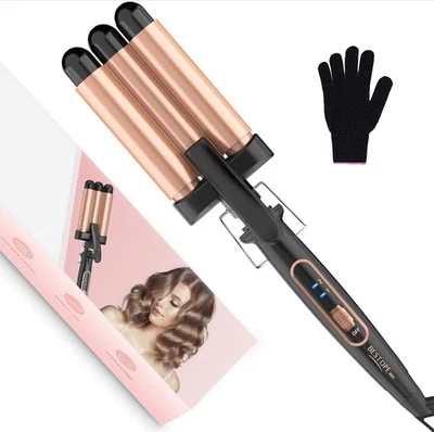 BESTOPE MIX Hair Waver Hair crimpers for Women- 3 Barrels Hair Curler with Adjustable Temper