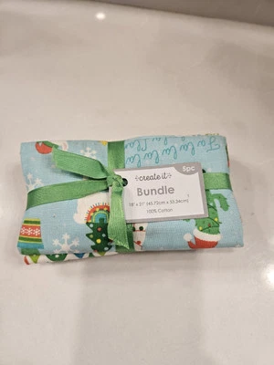 Create It Christmas Fabric Fat Quarters 18"x21" Crafts Quilts Cushions Cotton - Image 1 of 4