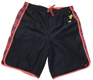 New Mens LARGE L Waist 34-36 inches Nike Swim Trunks Board Shorts swimwear Black - Picture 1 of 2