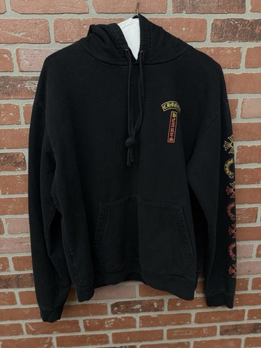 Felpa con cappuccio pullover Chrome Hearts sfumato logo T Bar taglia media autentica RARA