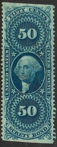 U.S. R63b Surety Bond, parte imperfetta, originale, VF-XF, debole annullamento penna, 1863 - Foto 1 di 1