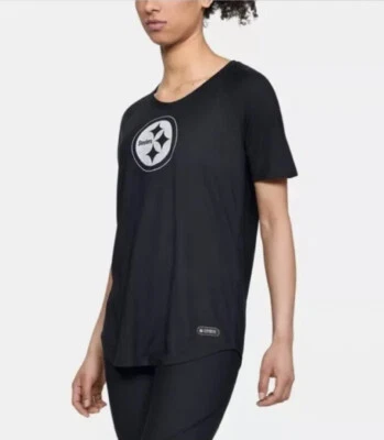 Under Armour NFL Pittsburgh Steelers Loose Yoga Workout Shirt Sz M MSRP $50.00. - Image 1 of 4