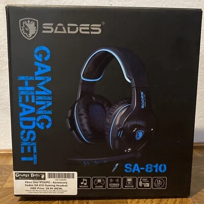 SADES SA818 Gaming Headset for PS4 Xbox One PC Stereo Sound- used, damaged plug - Image 1 of 4