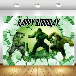 Superhero Hulk Photography Backdrop Boys Birthday Party Photo Background Banner - Picture 1 of 15