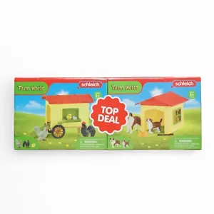 Schleich Farm World Mobiler Hühnerstall 42572 + Hundehütte 42573 Bundel Tier Set - Bild 1 von 3