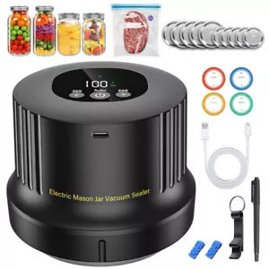 Electric Mason Jar Vacuum Sealer Kit-Automatic-Jar-Vacuum-Sealing-for-Canning Ja - Picture 1 of 9