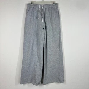 Brandy Melville Gray High Rise Wide Leg Sweatpants Pockets One Size Fleece - Picture 1 of 13