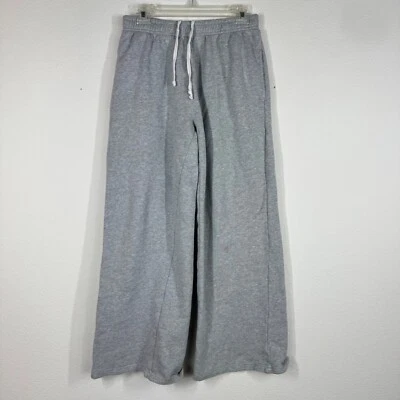 Pantalones deportivos Brandy Melville gris tiro alto pierna ancha bolsillos talla única polar Foto 1 de 4