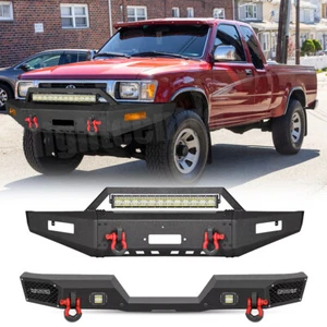 Steel Front and rear Bumper w/Winch Plate + LEDs For 1989-1995 Toyota Pickup - Picture 1 of 17
