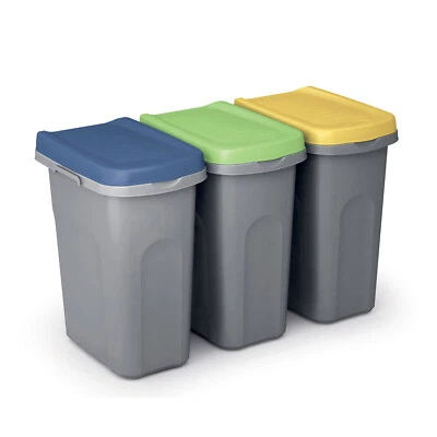 CASARIA® Mülleimer Set Küche 25L mit Deckel Kunststoff Abfalleimer Küche - Bild 1 von 4