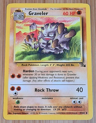 Graveler # 37/62 Uncommon aus Fossil 2000 Pokemon Englisch Near Mint Vintage - Bild 1 von 3