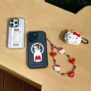 Cartoon Hello Kitty Phone Chain Cute Sanrio Girl Heart Bead String Phone Case - Picture 1 of 4