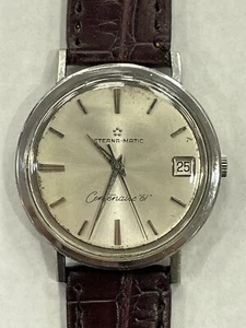 Eterna Matic Centenaire "61" Brevete 1438U Automatic 35mm Stainless Date Watch - Picture 1 of 12