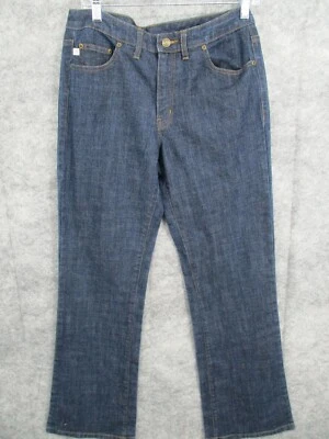 Pantalones de mezclilla para mujer Bobbie Brooks 10 pierna recta lavado oscuro tiro medio algodón azul Foto 1 de 4