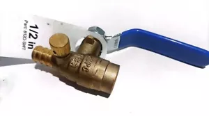 1/2" PEX x 1/2" Schweiß Messing Kugelhahn - mit Ablauf - Bild 1 von 1
