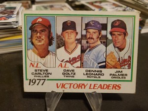 1978 Topps 1977 Victory Leaders Carlton Goltz Leonard Palmer HOF #205