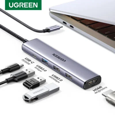 5 in 1 USB C HUB Adapter to USB 3.0 HDMI 4K 60Hz PD for Samsung Laptop Mac iPad - Image 1 of 4