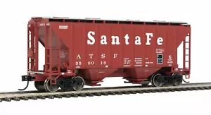 HO Scale - WALTHERS 910-7950 SANTA FE 37' 2980 CU FT 2-Bay Covered Hopper Car - Picture 1 of 5