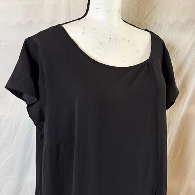 Worthington Woman Black Overlay Dress Sz 3X Shear Cross Layering Maxi - Image 1 of 4