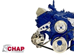 Big Block Ford 429 460 Serpentine Pulley Conversion Kit ALT only BBF style 4 - Foto 1 di 3