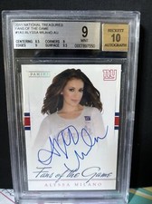 2011 NATIONAL TREASURES FANS OF THE GAME ON CARD AUTO ALYSSA MILANO BGS 9 MINT