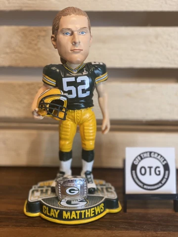 Clay Matthews Green Bay Packers Super Bowl 45 XLV Green Base Bobblehead - RARE Cover