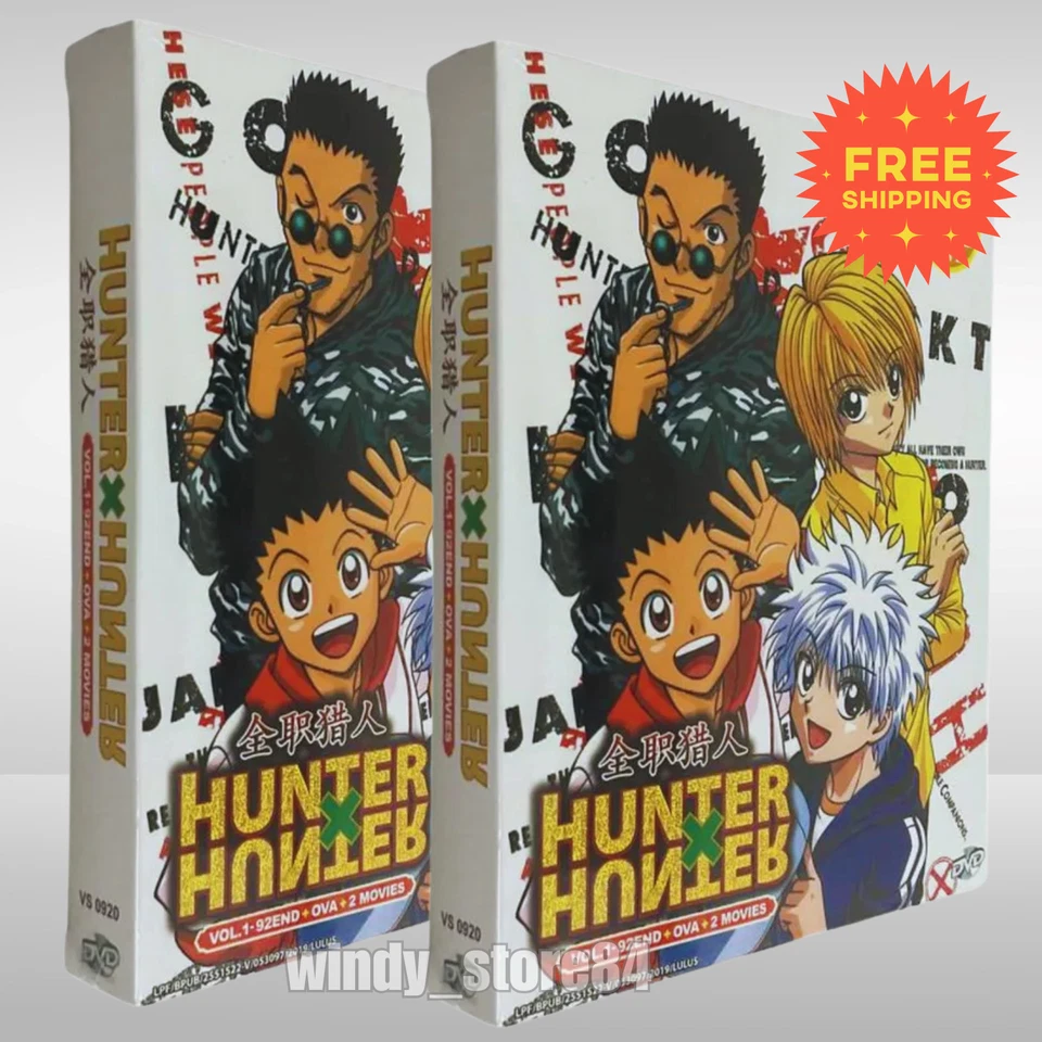 Hunter x Hunter 1999 Complete Anime DVD 92 Eps+OVA & 2 Movies  Box English Subs Foto 1 de 4