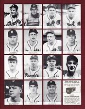 1947 Tip-Top Bread: BOSTON BRAVES Team REPRINT set D323 | ALL 15 cards