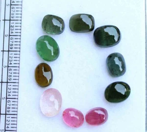 17.50 Ct Natural Tourmaline Oval Cabochon Loose Multi Color Gemstones Lot - Picture 1 of 4