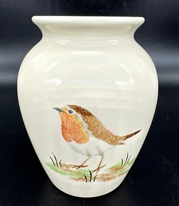 Vtg Art Pottery Robin Bird Vase Jane & Stephen Baughan Garden 5.5" England EUC - Picture 1 of 6